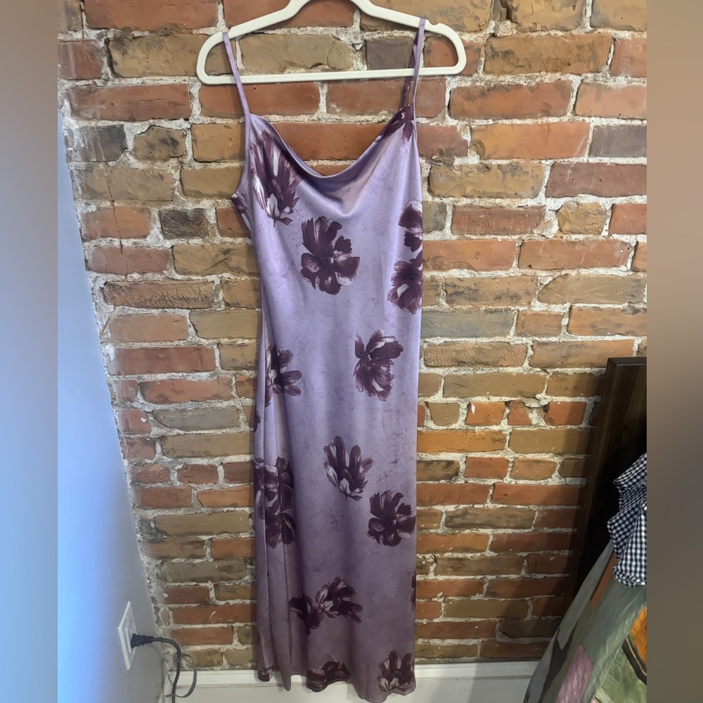 Purple Floral Slip Dress